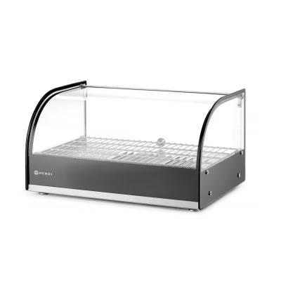 Vyhřívaný pultový displej, HENDI, jedno patro, Černá, 230V/800W, 554x376x(H)311mm | 273982